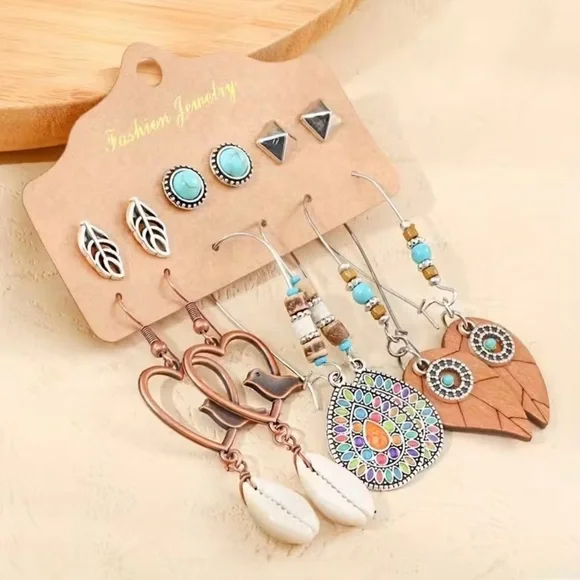 Bohemian Multi-Color Earring Set - Picture 6 of 9